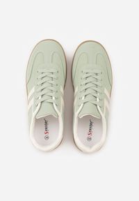 Renee - Zielone Sneakersy Typu Klasyczne Tenisówki Kilice. Okazja: na co dzień, na randkę. Kolor: zielony. Materiał: satyna, koronka #2