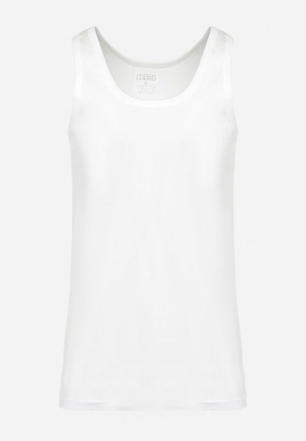 Born2be - Biała Klasyczna Koszulka Bez Rękawów Tank Top Clecotia. Kolor: biały. Długość rękawa: bez rękawów