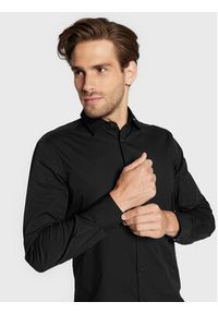 Sisley Koszula 5CNX5QL19 Czarny Slim Fit. Kolor: czarny. Materiał: bawełna #2