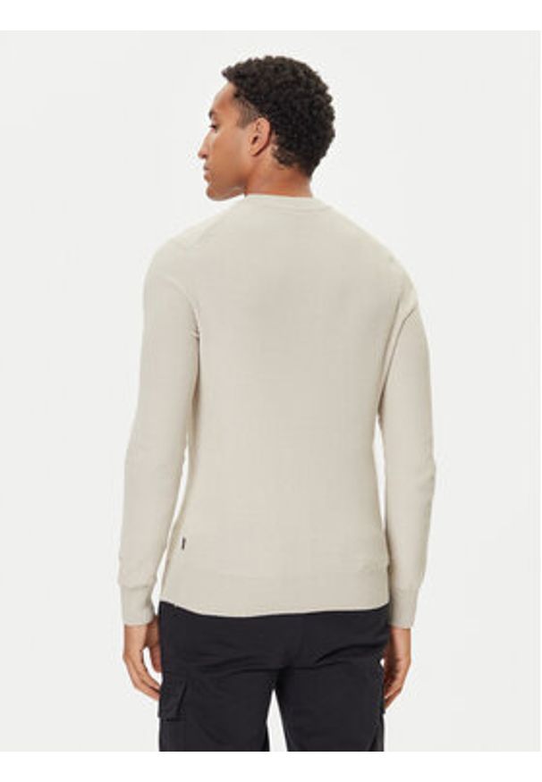 BOSS Sweter Klapok 50548673 Beżowy Regular Fit. Kolor: beżowy. Materiał: bawełna