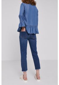 DKNY - Dkny Jeansy Rivington damskie medium waist. Kolor: niebieski #4