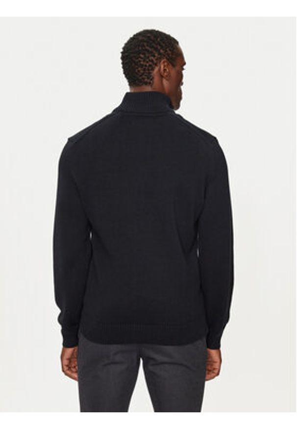 GANT - Gant Sweter Casual Cotton Half Zip 8030170 Czarny Regular Fit. Okazja: na co dzień. Kolor: czarny. Materiał: bawełna. Styl: casual