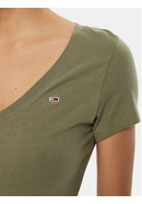 Tommy Jeans T-Shirt DW0DW20458 Zielony Slim Fit. Kolor: zielony. Materiał: bawełna #4