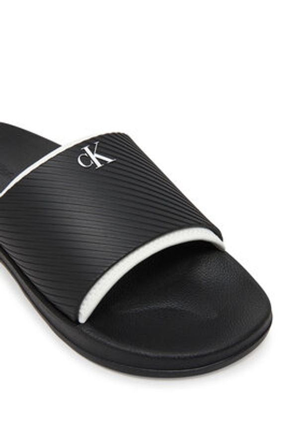 Calvin Klein Jeans Klapki Slide Rubber Neoprene Text YM0YM01234 Czarny. Kolor: czarny. Materiał: syntetyk