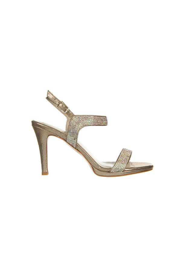 Sandały Bayla-187 587-536 Gold 22 187050, Złoty, Skóra ekologiczna - 40. Zapięcie: sprzączka. Kolor: złoty. Materiał: skóra ekologiczna. Wzór: motyw z bajki, kolorowy. Obcas: na obcasie. Styl: klasyczny. Wysokość obcasa: wysoki