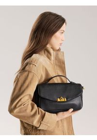 Reserved - Torebka z ozdobnym zapięciem - czarny. Kolor: czarny. Materiał: skórzane #1