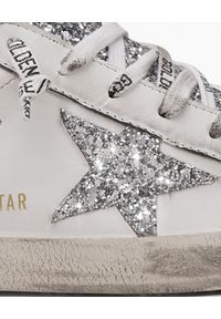 GOLDEN GOOSE - Brokatowe sneakersy Superstar. Kolor: biały. Materiał: bawełna, guma. Wzór: aplikacja #6