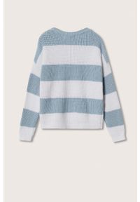 Mango Kids sweter bawełniany dziecięcy Bloqui. Okazja: na co dzień. Kolor: niebieski. Materiał: bawełna. Styl: casual #5