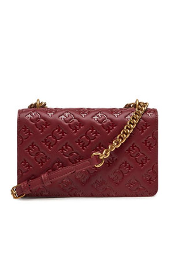Pinko - PINKO Torebka Love One Mini Dc 100074 A1YB Y1HQ Bordowy. Kolor: czerwony. Materiał: skórzane