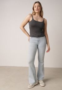Born2be - Szary Wiskozowy Top z Podwójnymi Ramiączkami Hendrea. Okazja: na co dzień. Kolor: szary. Materiał: wiskoza. Długość rękawa: na ramiączkach. Styl: casual, elegancki #3