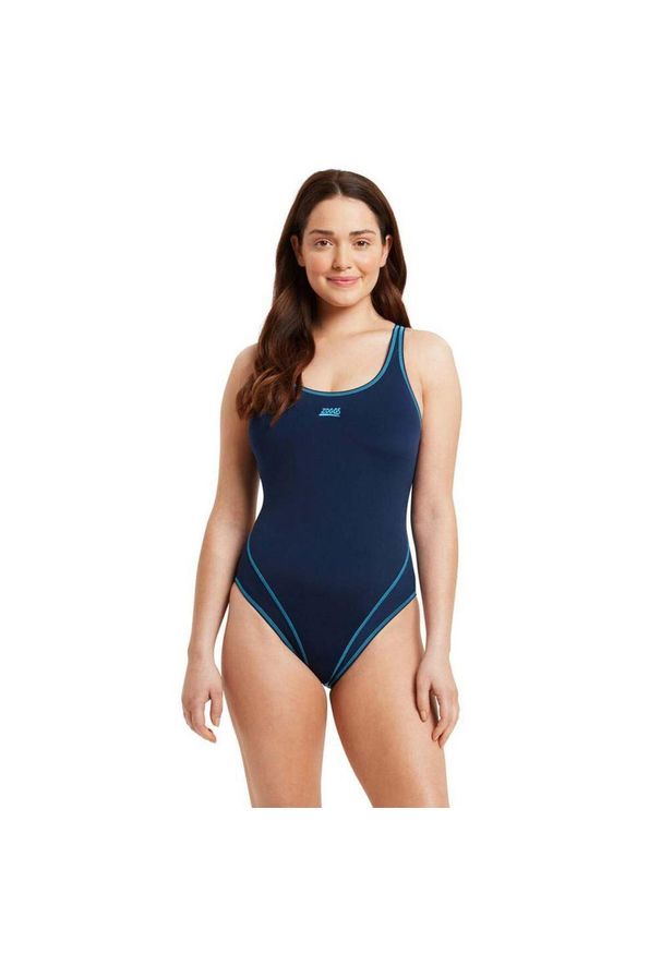 ZOGGS - Strój Kąpielowy Zoggs Wire Masterback – Granatowy - Rozmiar 38. Kolor: niebieski, wielokolorowy