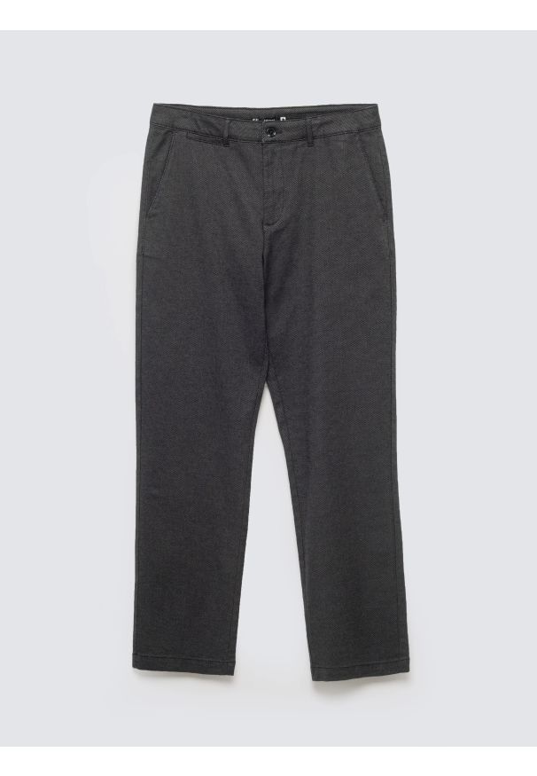 Big-Star - Spodnie męskie chinosy szare Debren 902. Okazja: na co dzień. Kolor: szary. Materiał: tkanina, materiał. Wzór: haft. Styl: casual, elegancki, klasyczny