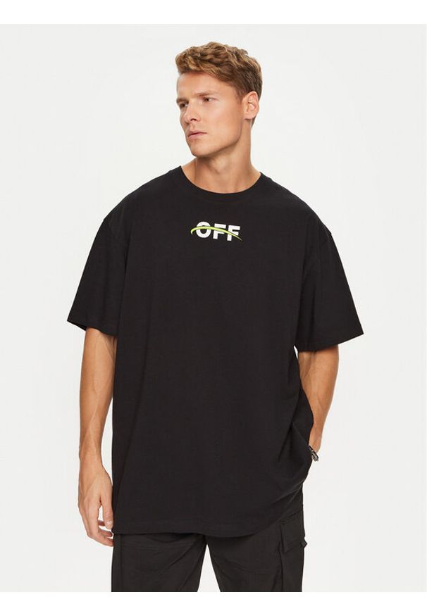 OFF-WHITE - Off-White T-Shirt OMAA038F22JER0071001 Czarny Regular Fit. Kolor: czarny. Materiał: bawełna