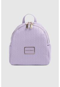 Valentino by Mario Valentino - VALENTINO Tłoczony fioletowy plecak z logo sunny re backpack. Kolor: fioletowy