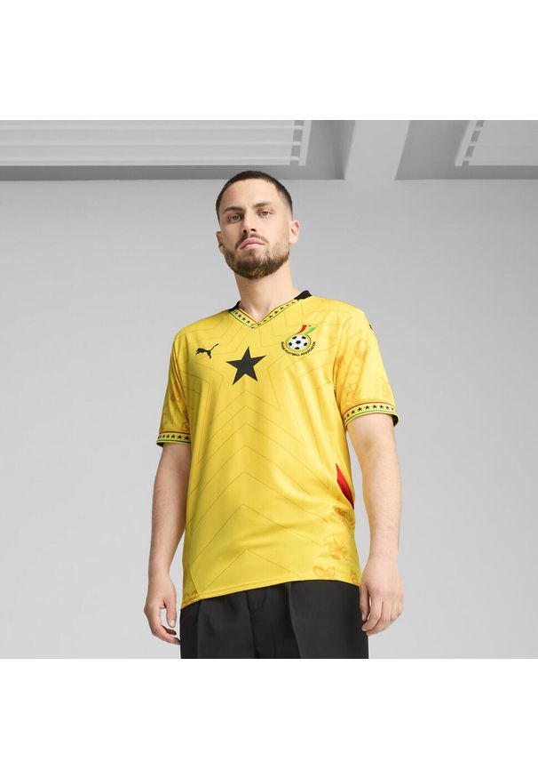 Puma - Męska koszulka wyjazdowa Ghana 2025 PUMA. Kolor: wielokolorowy, żółty, czarny. Sport: piłka nożna