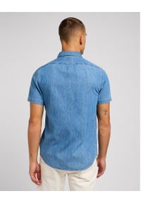 Lee - LEE BUTTON DOWN SS MĘSKA KOSZULA SHASTA BLUE 112349963. Typ kołnierza: button down