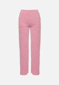 Born2be - Różowe Szerokie Spodnie z Gumką w Pasie i Rozcięciami Jacilla. Okazja: do pracy, na spotkanie biznesowe. Kolor: różowy. Styl: elegancki, biznesowy #7