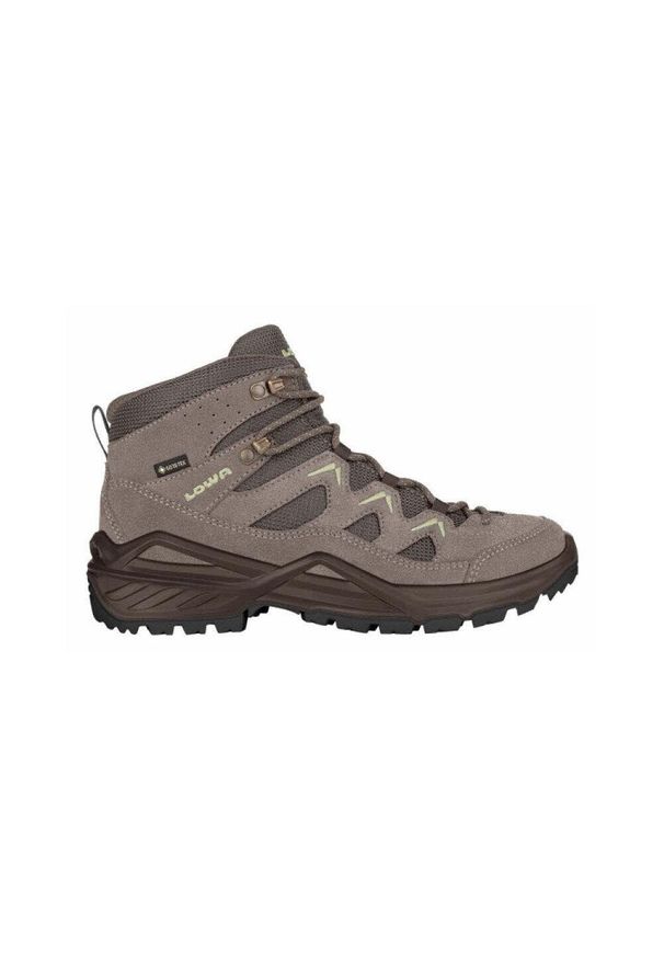 Buty trekkingowe damskie Lowa Sirkos Evo Mid Gtx. Wysokość cholewki: za kostkę. Zapięcie: sznurówki. Kolor: wielokolorowy, brązowy. Materiał: zamsz, materiał, tkanina. Szerokość cholewki: normalna