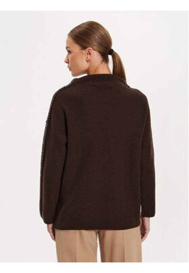 Max Mara Leisure Sweter Fanfara 2426366178600 Brązowy Regular Fit. Kolor: brązowy. Materiał: wełna