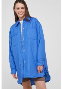 Answear Lab kurtka damska przejściowa. Kolor: niebieski. Materiał: materiał. Wzór: gładki. Styl: wakacyjny #2