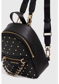 MICHAEL Michael Kors plecak skórzany damski kolor czarny mały z aplikacją. Kolor: czarny. Materiał: skóra. Wzór: aplikacja #4