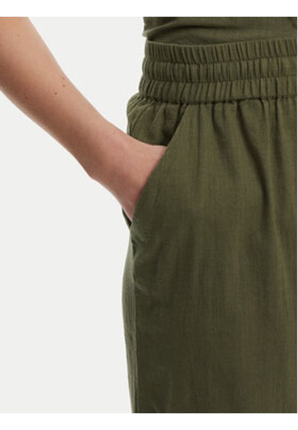 Vero Moda Spodnie materiałowe Caia 10333796 Zielony Wide Leg. Kolor: zielony. Materiał: bawełna