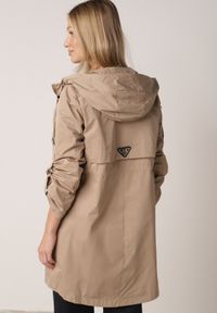 Born2be - Brązowa Przejściowa Kurtka Parka z Kapturem i Podwijanymi Rękawami Tinarose. Okazja: na spacer, na co dzień. Typ kołnierza: kaptur. Kolor: brązowy. Materiał: jeans, dresówka. Styl: casual #3