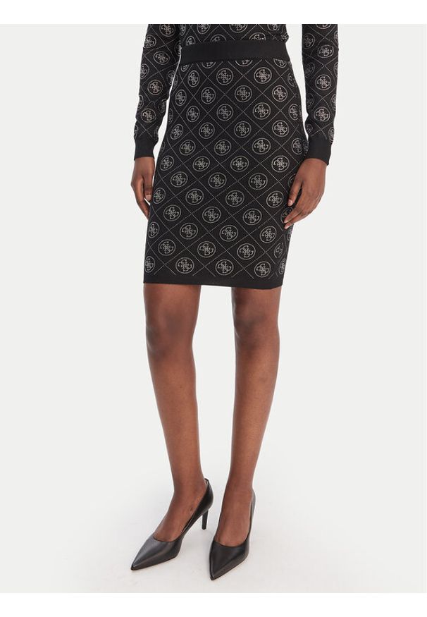 Guess Spódnica midi W6RD0O Z3JD2 Czarny Regular Fit. Kolor: czarny. Materiał: syntetyk