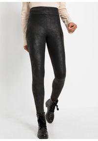 bonprix - Legginsy ocieplane z połyskującą powłoką. Kolor: czarny #1