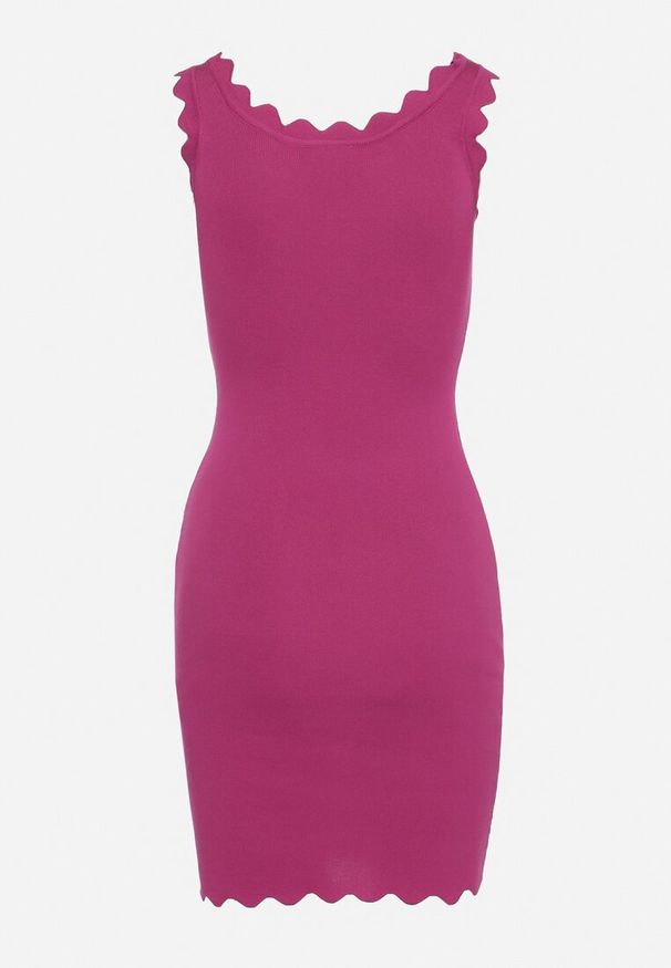 Born2be - Fioletowa Sukienka Dephosa. Okazja: na randkę, na co dzień, na imprezę. Kolor: fioletowy. Materiał: dzianina, prążkowany. Długość rękawa: bez rękawów. Sezon: lato. Typ sukienki: proste, dopasowane. Styl: casual