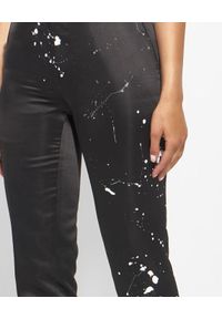JOANNA MUZYK - Czarne spodnie z farbą. Kolor: czarny. Materiał: wiskoza. Długość: długie. Wzór: aplikacja. Styl: klasyczny #3
