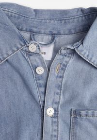 Renee - Niebieska Jeansowa Koszula z Bawełną z Przeszyciami Nekki. Okazja: na co dzień. Kolor: niebieski. Materiał: jeans, bawełna. Wzór: kolorowy. Sezon: lato. Styl: casual #6