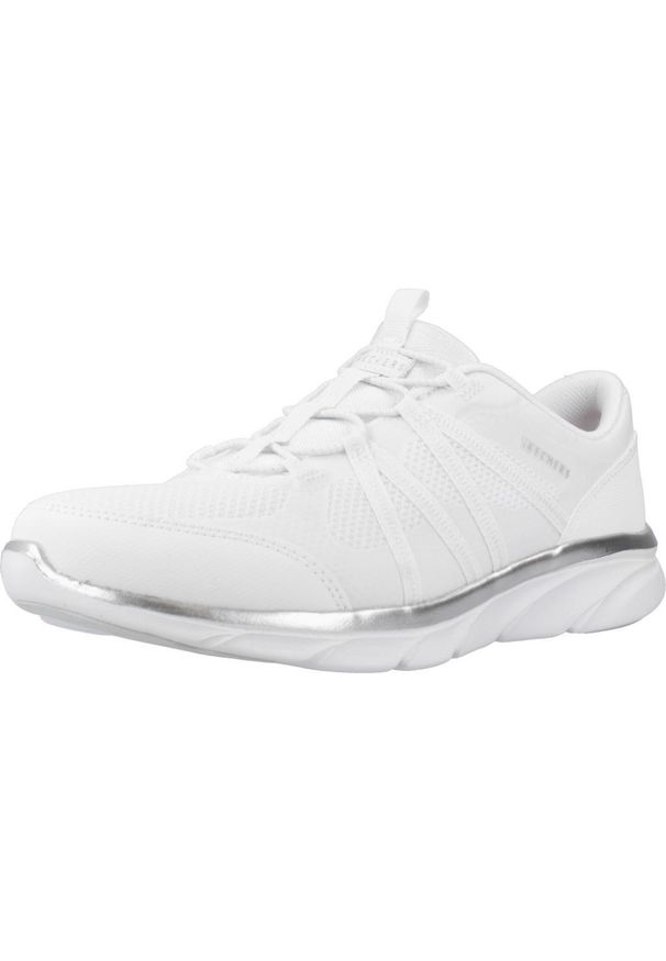 skechers - Kapcie SKECHERS 104347S Biały. Kolor: biały. Materiał: tkanina