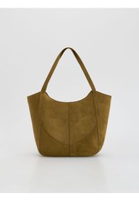 Reserved - Torebka shopper z imitacji zamszu - brązowy. Kolor: brązowy. Materiał: zamszowe #1
