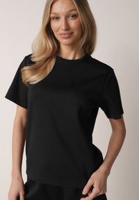 Born2be - Czarny Letni Komplet z Bawełny i Wiskozy T-shirt i Szorty Celinai. Kolor: czarny. Materiał: wiskoza, bawełna #3