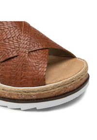 Rieker Espadryle V79B4-25A Brązowy. Kolor: brązowy. Materiał: skóra #7