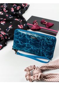 LORENTI - Skórzany portfel damski niebieski Lorenti 76119. Kolor: niebieski. Materiał: skóra #1