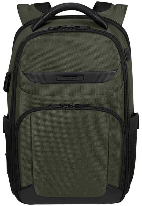 Plecak Samsonite 147139 1388 14.1'' PRO-DLX 6 zielony. Kolor: zielony. Materiał: materiał, skóra. Wzór: kolorowy. Styl: biznesowy, elegancki