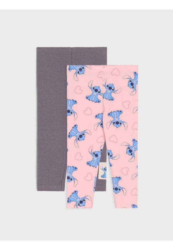 Sinsay - Legginsy 2 pack Stitch - różowy. Kolor: różowy