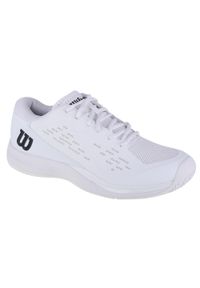 Buty do tenisa męskie, Wilson Rush Pro Ace. Zapięcie: sznurówki. Kolor: biały. Materiał: guma, materiał, syntetyk. Szerokość cholewki: normalna. Sport: tenis