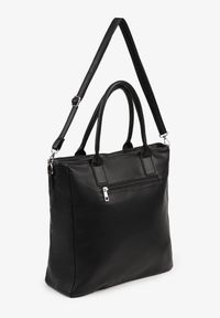 Renee - Czarna Torebka Typu Shopper z Paskiem Crossbody Zdobiona Aplikacją Idaniela. Kolor: czarny. Wzór: aplikacja. Dodatki: z aplikacjami. Materiał: zdobione. Styl: elegancki, casual. Rodzaj torebki: na ramię