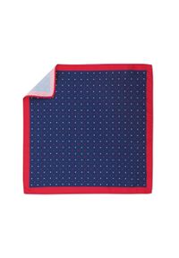Adam Collection - Granatowa poszetka w białe i czerwone kropki E314. Kolor: biały, wielokolorowy, czerwony, niebieski. Wzór: kropki #1