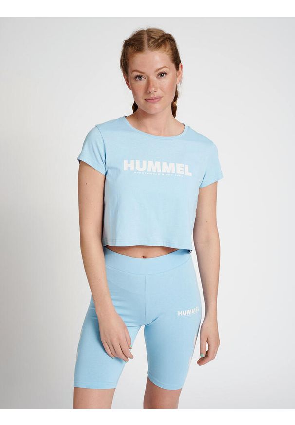 Damska koszulka crop top Hummel Legacy. Kolor: niebieski