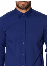 Koszula ze stretchem Slim Fit bonprix kobaltowy. Kolor: niebieski. Długość rękawa: długi rękaw. Długość: długie #6