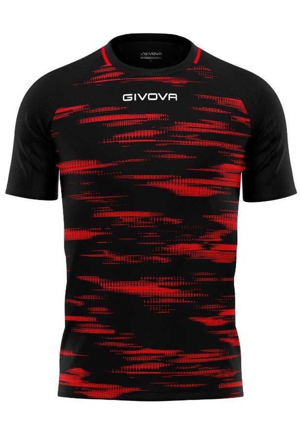 Męska koszulka Givova Pixel Sport Czarna-Czerwona XL. Kolor: czerwony, czarny, wielokolorowy. Materiał: poliester. Sport: piłka nożna