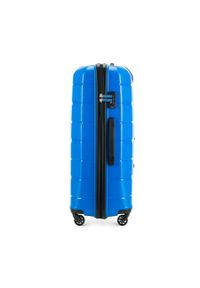 Wittchen - Duża walizka z polipropylenu żłobiona. Kolor: niebieski. Materiał: guma #5