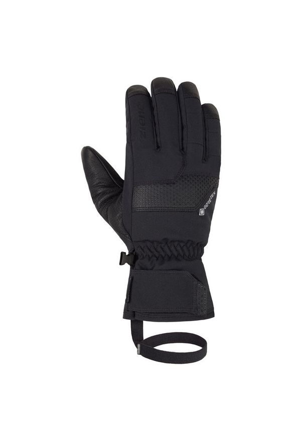 Rękawice narciarskie Ziener Geniro GTX PR. Kolor: czarny. Materiał: skóra. Technologia: Gore-Tex. Sezon: zima. Sport: narciarstwo