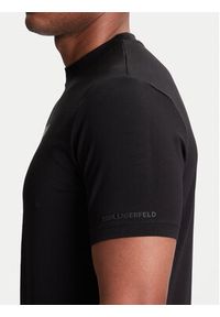 Karl Lagerfeld - KARL LAGERFELD T-Shirt 755037 553235 Czarny Regular Fit. Typ kołnierza: dekolt w karo. Kolor: czarny. Materiał: bawełna #5