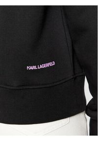 Karl Lagerfeld - KARL LAGERFELD Bluza 236W1831 Czarny Regular Fit. Typ kołnierza: dekolt w karo. Kolor: czarny. Materiał: bawełna