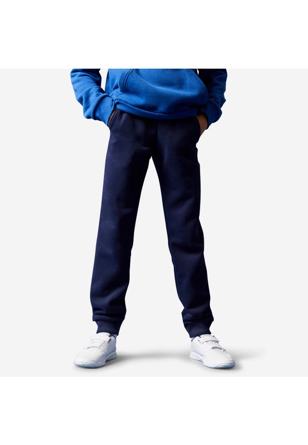 DOMYOS - Spodnie dresowe dla dzieci Domyos. Kolekcja: plus size. Kolor: niebieski. Materiał: dresówka